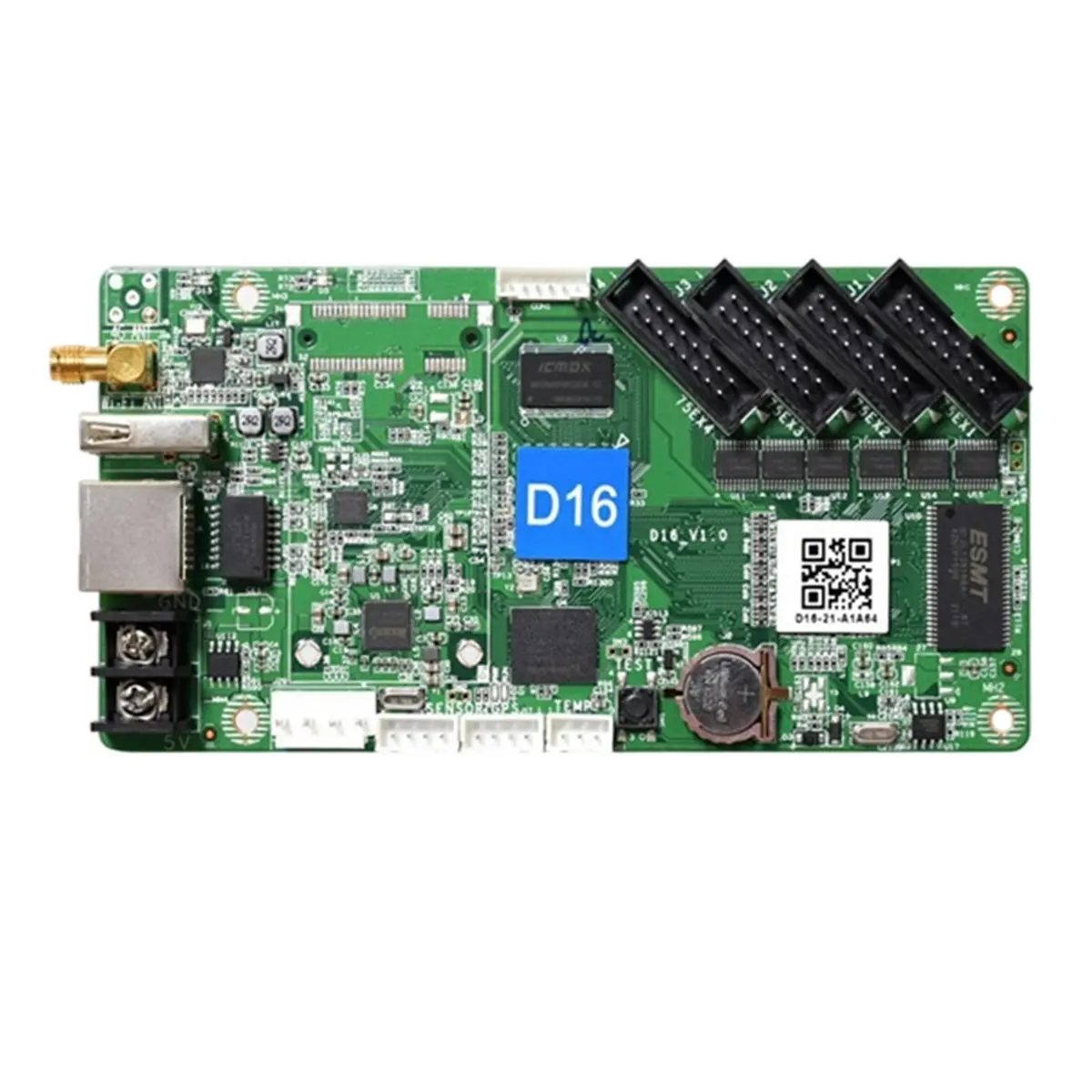 AA80 D16 Asynchronous Controller Full-Color LED Controller Card with 65,000-Pixel Load 75x4 Hub WiFi USB Cable Connection