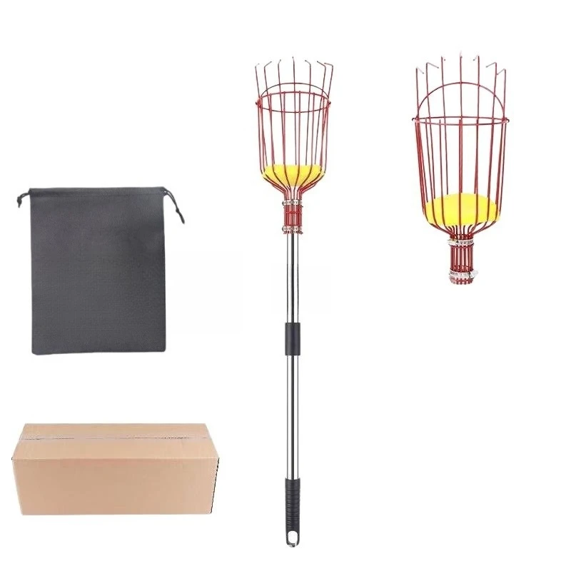 

2025Fruit Plucker Custom Long Handle Carbon Fiber Fiberglass Pole Telescopic Fruit Picker