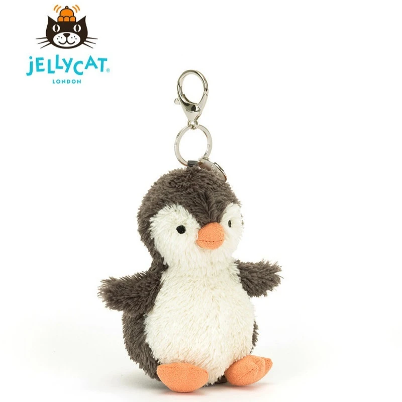 【재고 있음】100% 오리지널 JELLYCAT 영국 재미있고 귀여운 작은 펭귄 가방 펜던트 펭귄 키체인 봉제 인형 생일 크리스마스 선물