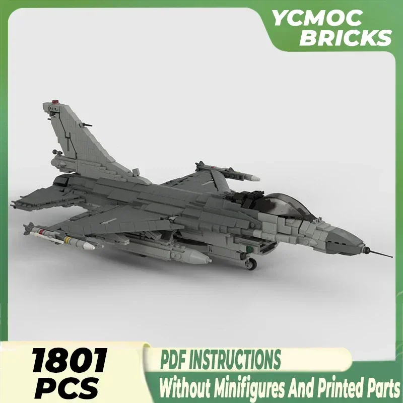 Militair model Moc-bouwstenen F-16C Blok 50, Fighting Falcon-technologie Modulaire blokken Cadeau Kerstspeelgoed DIY-sets Montage