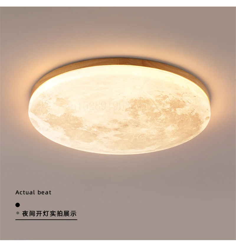 Moon Ceiling Lamp 12W  24W 36W Solid Wood Led Ceiling Lamp for Bedroom Living Room Dining Room Home Decor Indoor Lights Lighting