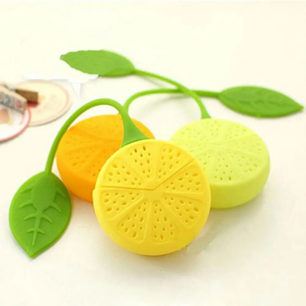 1 Pc Silicone Drinker Teapot Teacup Herb Tea Strainer Filter Infuser Lemon Design Loose Tea Leaf Strainer Bag Kitchen Supplies