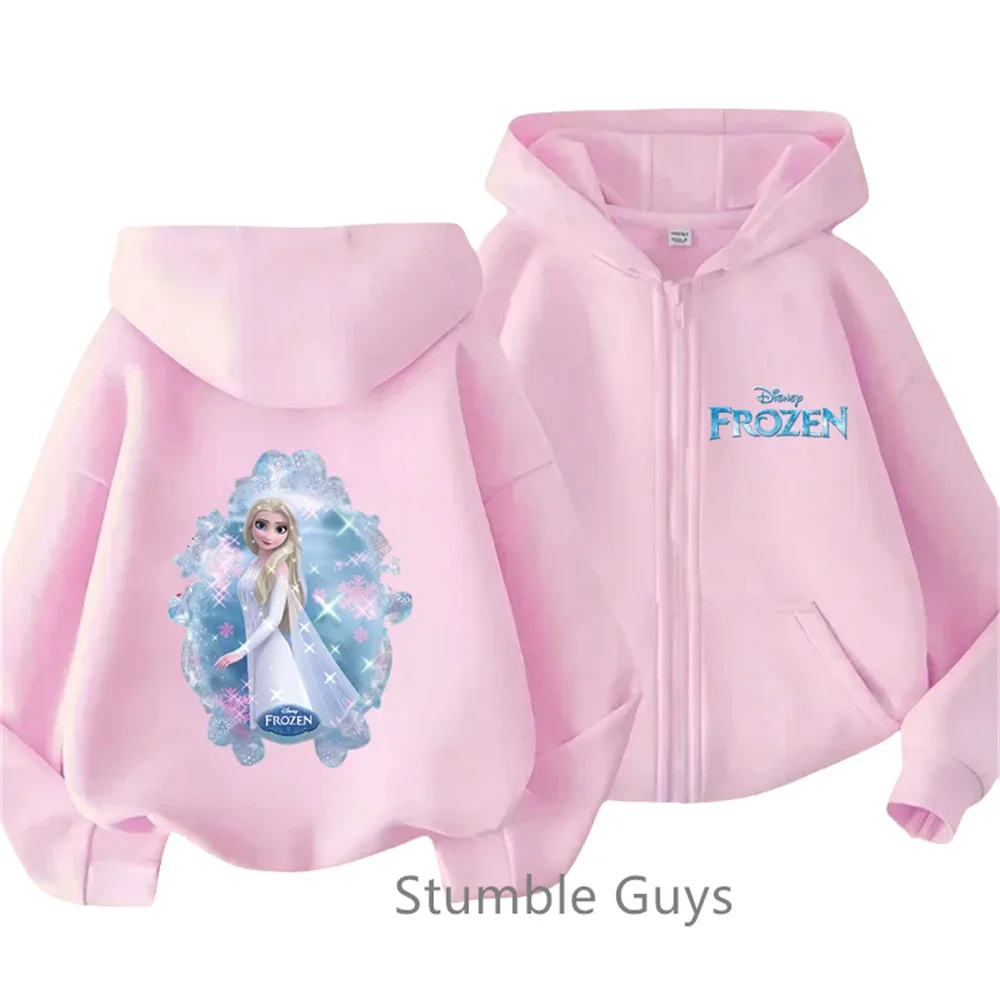 Frozen Elsa Zipper Hoodies Boys Clothes Girls Casual Teen Long Sleeves Anime Fashion Kids Sweatshirt Cartoon Pokemoned Clothing