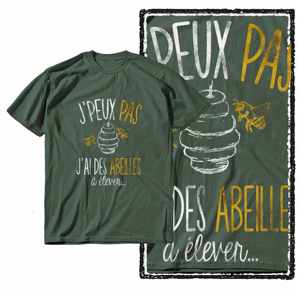 G04 Army Green Cotton Cool Bees Graphic Men T-shirt |  Streetwear Big Size Vintage O-neck men's Tee Tshirt