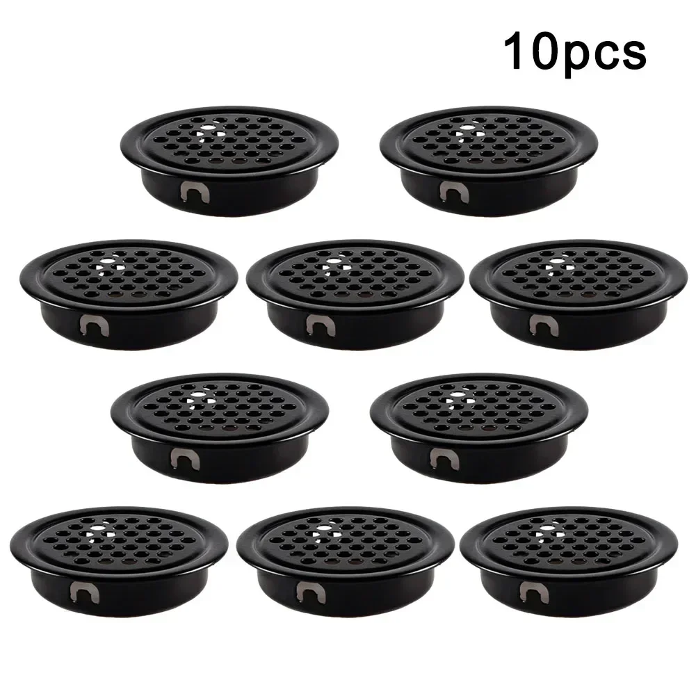 10pcs Stainless Steel Round Ventilation Cover Air Vent Louver Mesh Hole Wardrobe Shoe Cabinet Furniture Part Dia19 25 29 35 53mm