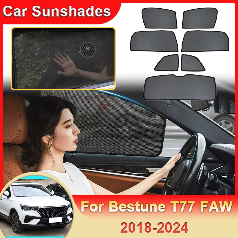 

Magnetic Sunshades For Bestune T77 FAW 2018-2024 2020 Sunshade Visor blocking Curtain Privacy Shading Mesh Part Auto Accessories