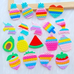 10pcs New Cute Animal / Fruit Rainbow Series PVC Flexible Glue Flat Back DIY Scrapbook Embellishment Phone Craft Decoration
