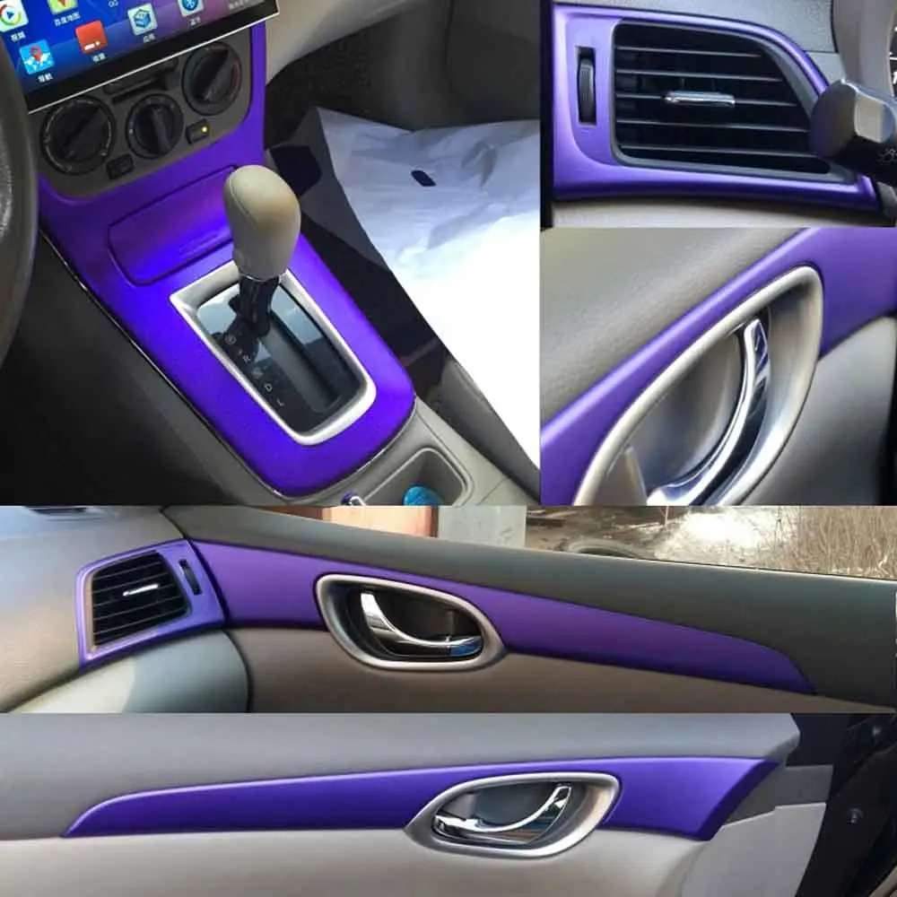 

Car-Styling Carbon Fiber Car Interior Center Console Color Change Molding Sticker Decals For Nissan sentra Sylphy 2012-2015