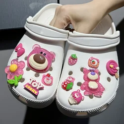 Potdemiel Disney Strawberry Bear Set Accessories Shoe Charms Buckle Set Cartoon Classic Character Kawaii DIY Charm Gift