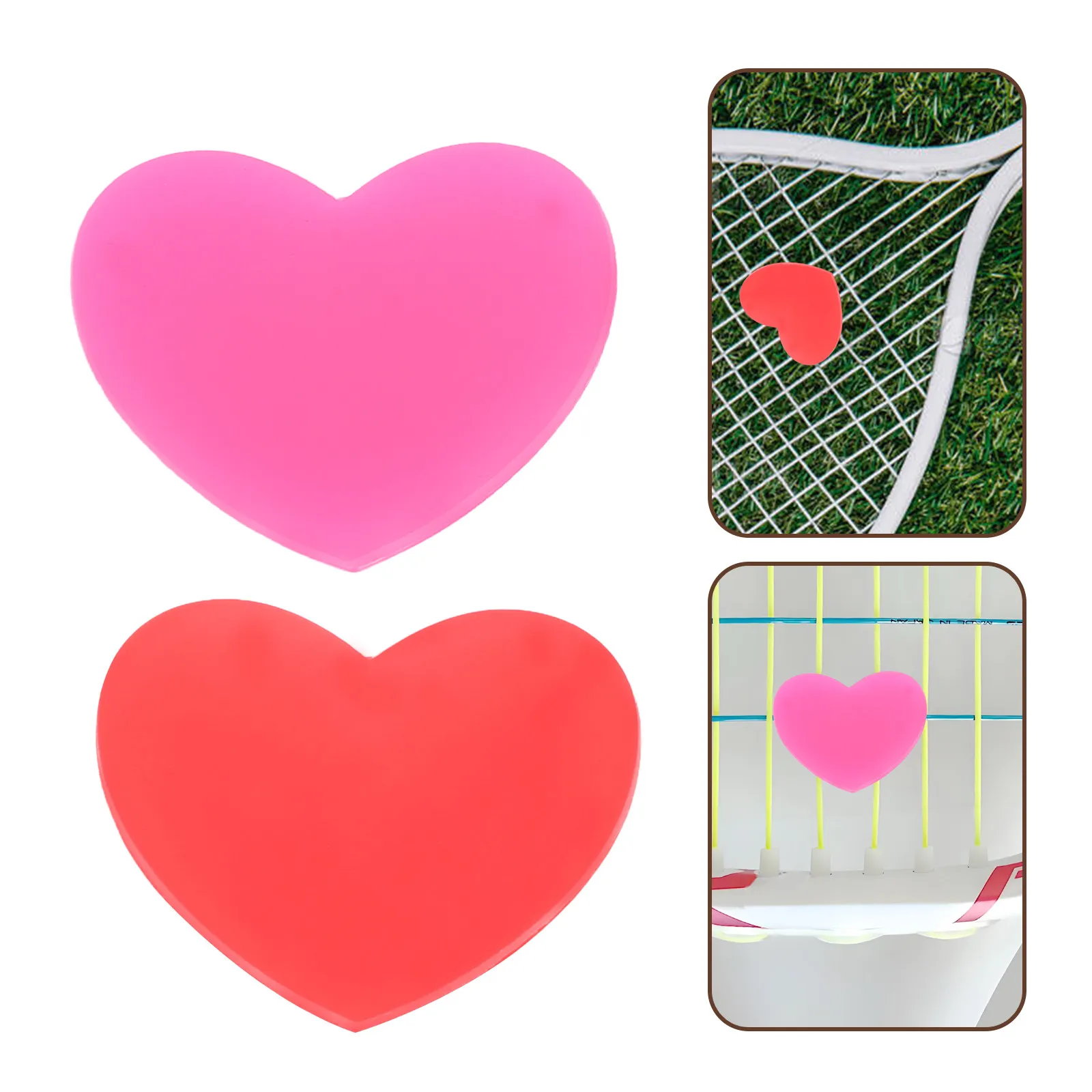 

6Pcs Silicone Tennis Racket Dampeners Heart Shape Vibration Absorbers for Enhanced Control Stability Comfort All Rackets Tennis