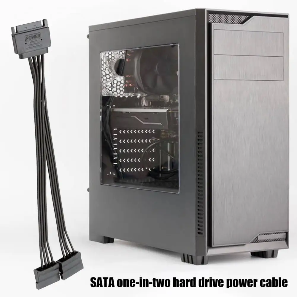 Practical SATA Power Supply Cable Portable Professional 1 to 2 SATA Power Cable High Speed Transmission