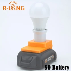 5W LED Work Light Work E27 Bulb For Worx 20V Series Lithium Battery Indoor and outdoor Emergency Lamp (NO Battery )