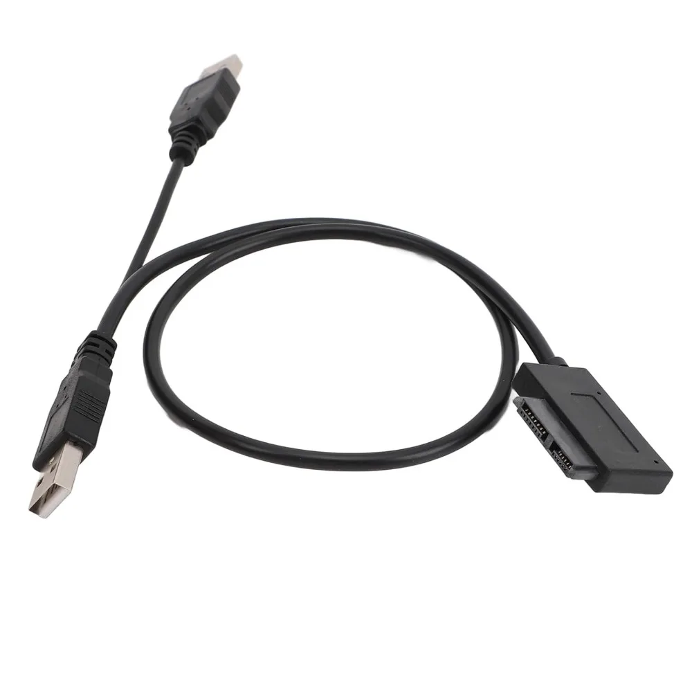 USB 3.0 Slimline SATA Adapter 5Gbps Speed 7+6 13 Pin Connector Optical Drive Adapter USB 2.0 Plug and Play USB to SATA Cable