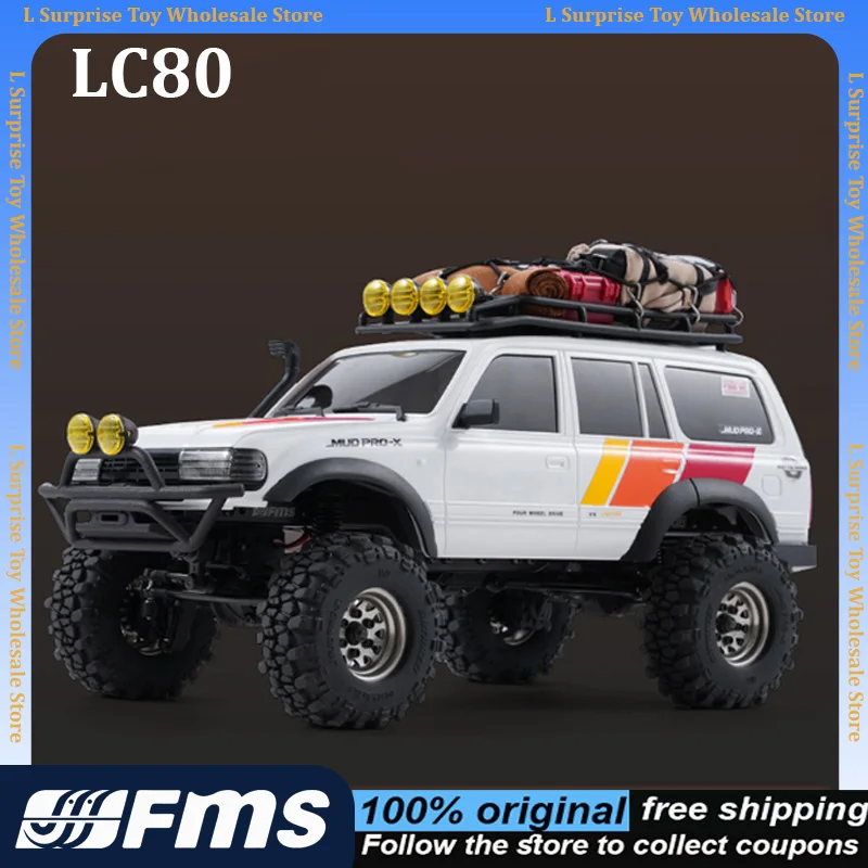 FMS LC80 RC Crawler Car 1/18 4WD with Brake System 3‑Color Paint Off‑Road Remote Control Model Car Simulation Toy Christmas gift