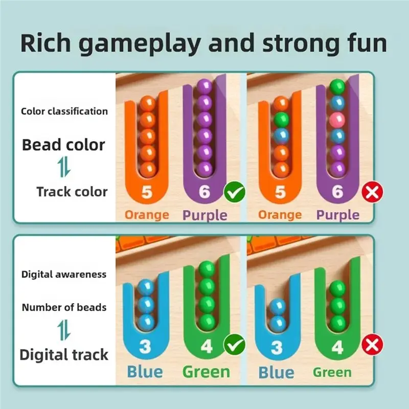 Color Matching Educational Magnetic Maze Color And Number For Child Gift Learning Concentration Training Game