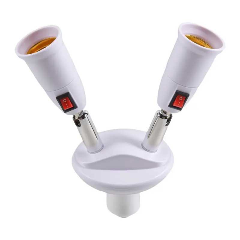 Premium-360 Degree Adjustable - 2 In 1 E27 Splitter Socket Adapter. E27 Standard LED Bulb Socket Adapter