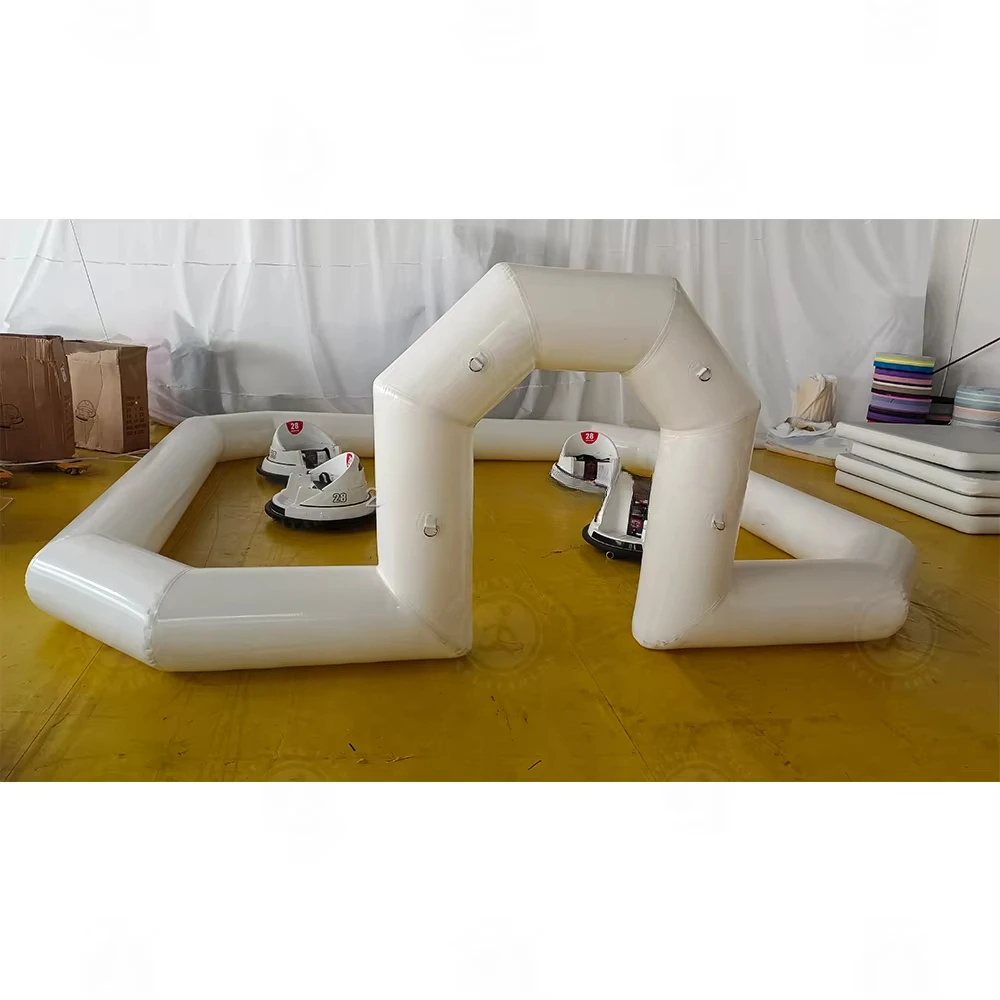 White Inflatable Go Karts Race Track Inflatable Bumper Car Arena with 360 Spin Degree Multi Color Electric Bumper Car