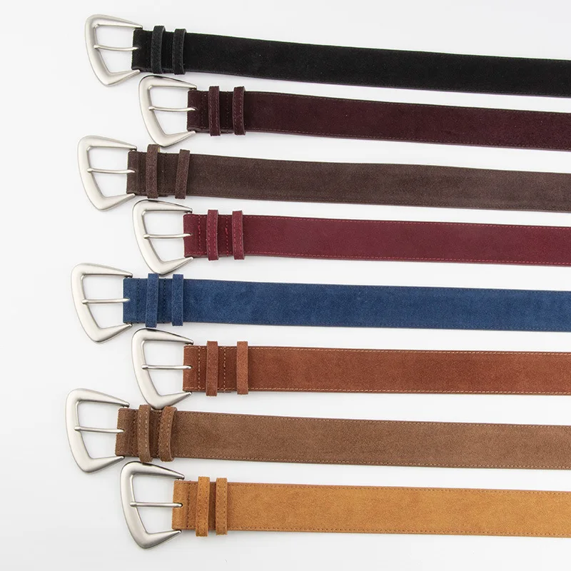 Irregular Retro Cowhide Suede Belt Women's Versatile Jeans Western Pants Belt Leather Personalized Female Belt