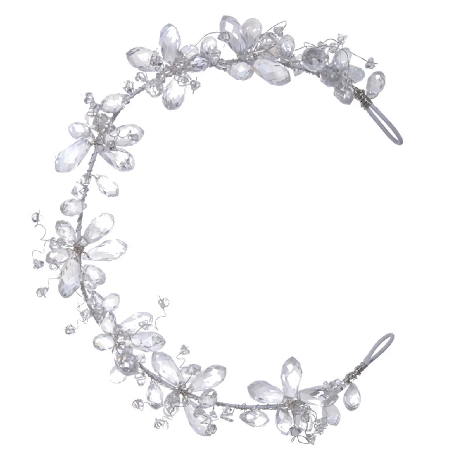 

Bridal Sweet Headband Tiara Handmade Hairband with Glitter Crystals for Women Hairstyle Making Tool