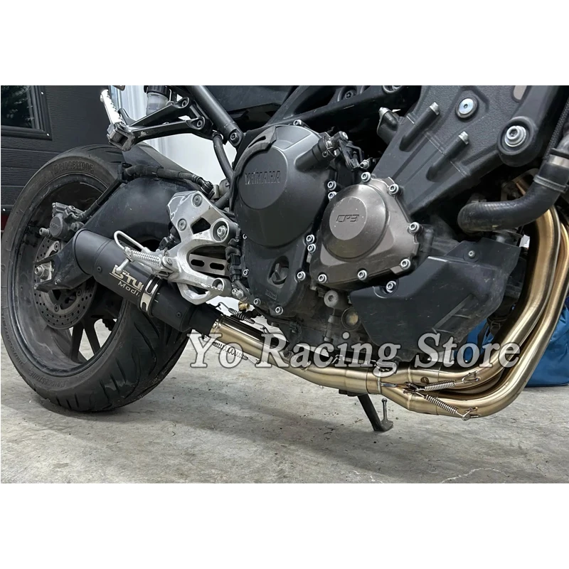 Motorcycle Exhaust Systems Front Link Pipe Connecting 51mm Muffler For Yamaha MT-09 FZ-09 FJ09 MT09 TRACER 900 GT 2014 - 2021