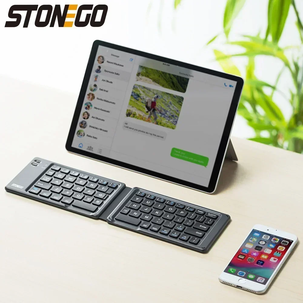 Stogo Keyboard lipat, koneksi stabil Keyboard lipat ramping mewah lipat ganda untuk Windows XP untuk ponsel