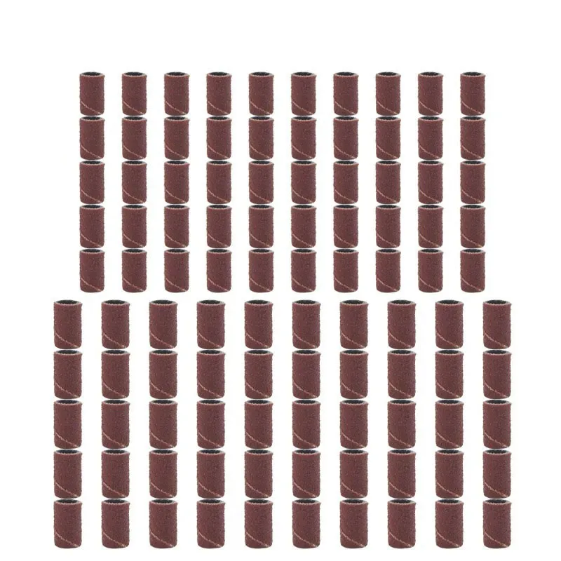 電気マニキュアマシン用サンディングキャップバンド、ネイルドリル、研削ビット、ファイル、ペディキュアツールセット、180グリット、120グリット、80グリット