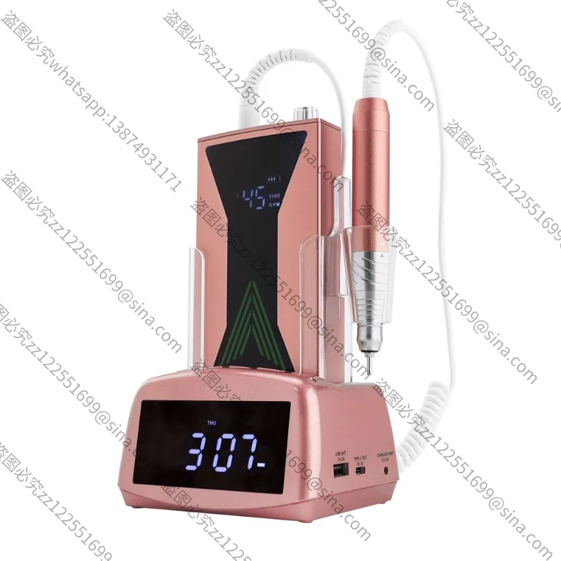 Electric Silent De-dead Skin Professional Nail Polisher, Brushless NailSalon, Special Portable Power Storage