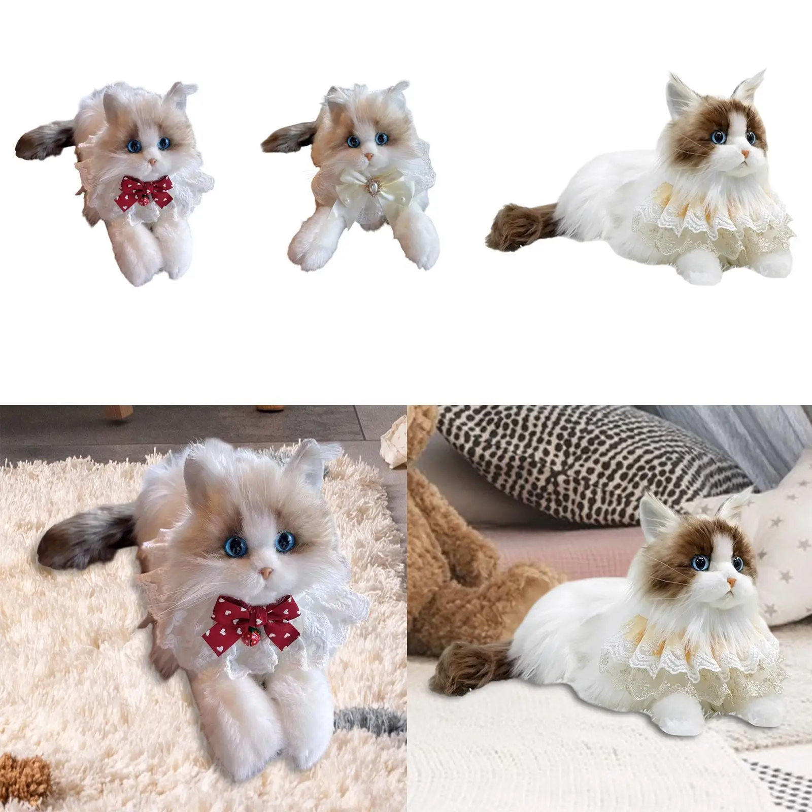 Chat en peluche Ragdoll réaliste, beurre de chat pour enfants, cadeaux d'anniversaire