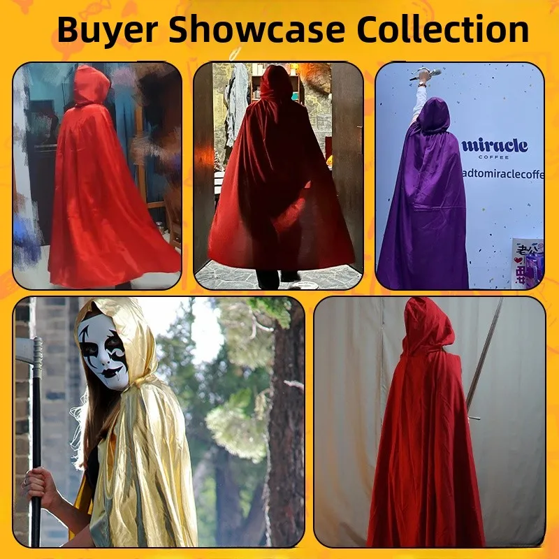 Costume d'halloween pour adultes, Robe dieu de la mort, cape de magicien, vêtements de scène pour jeu de rôle, tissu en Satin, autre femme d'automne 00%