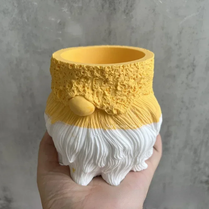 Christmas Silicone Planter Mold Santa Claus Concrete Flowerpot Mold Dwarf Succulent Cement Vase Mould Candle Holder Jar Molds