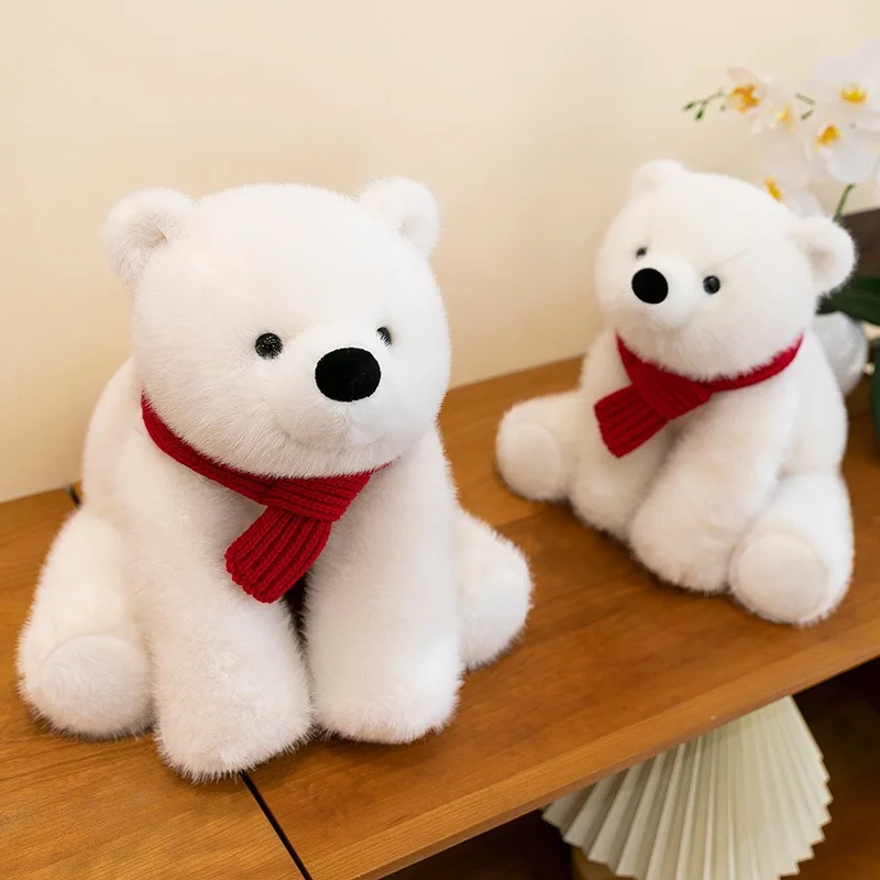 40 centimetri Kawaii Orso Polare Peluche Morbido Peluche Peluche Sciarpa Orso Polare Decorazione Della Stanza della Bambola Per Bambini Regalo Di Compleanno Per Bambini giocattoli per bambini