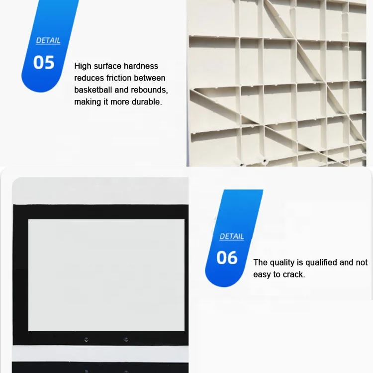 Papan Pantul Bola Basket Fiberglass Standar Luar Ruangan 1,8m