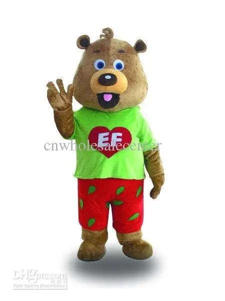 New Adult Hot Sale Foam Cute Brown Fat Bear Fancy Cartoon Mascot Costume Plush Christmas Fancy Dress Halloween Mascot Costume