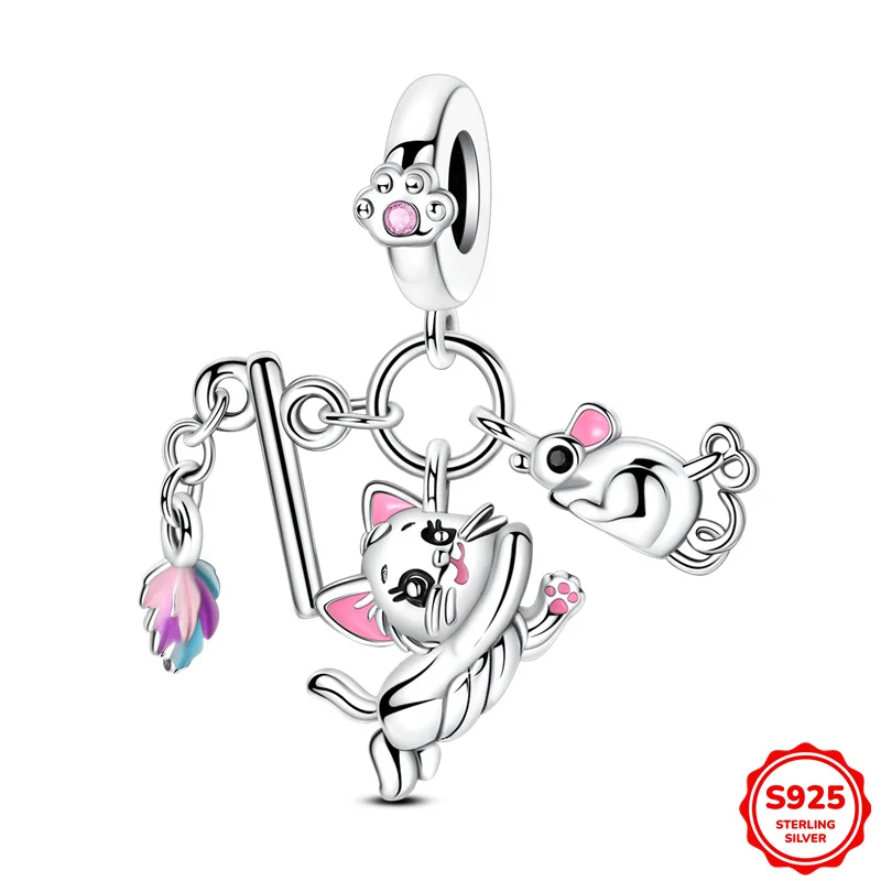 Hot Sale Charms 925 Silver Pink Conch And Crab Charms Beads Fits 3mm Original Bracelet Necklace For Womens DIY Fine Jewelry Gift