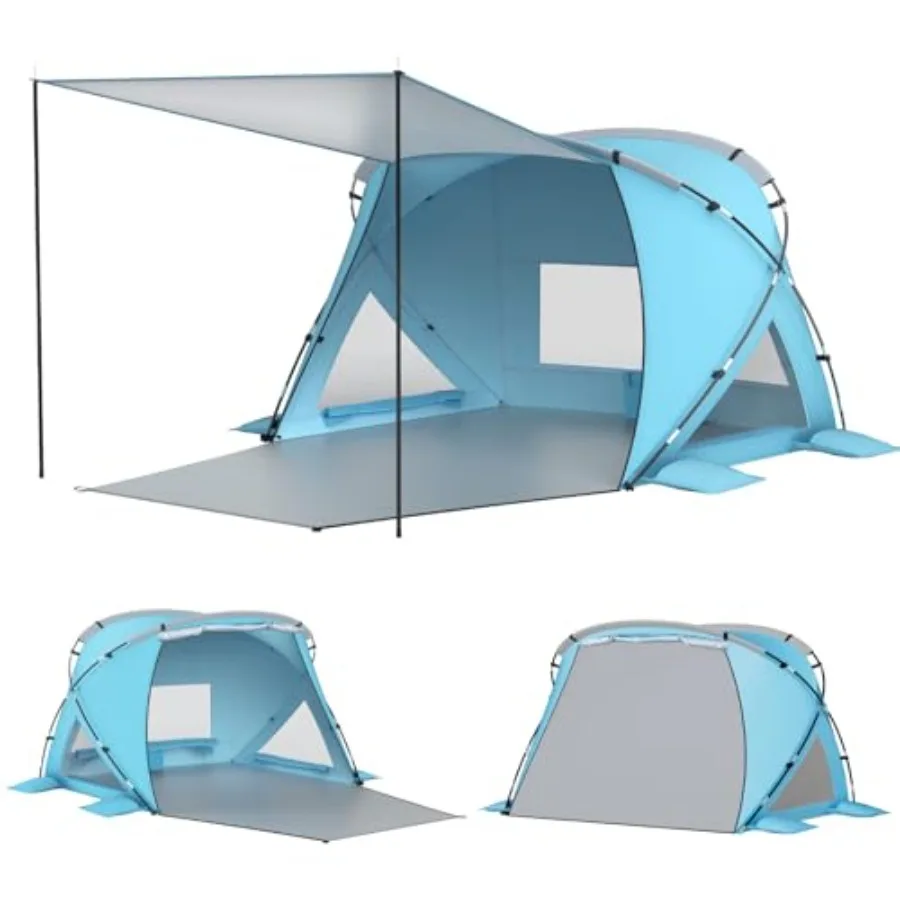 

Beach Tent Sun Shelter with Canopy, CumbreX™ 4-6 Person Pop Up Beach Tent, Easy Setup UPF 50+ UV Protection Portable Lightweigh