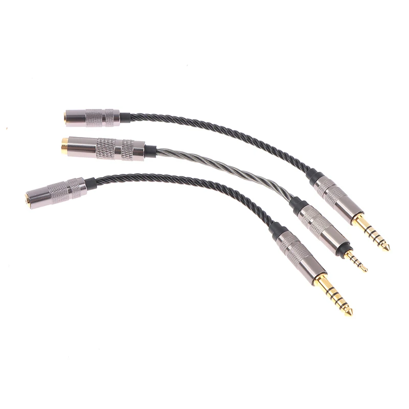 1x kabel Audio 2.5 męskiego do 4.4 żeńskiego zbalansowanego srebrnego przewodu 2.5mm/4.4mm do 3.5mm Adapter do odtwarzacza muzycznego MP3 Hifi