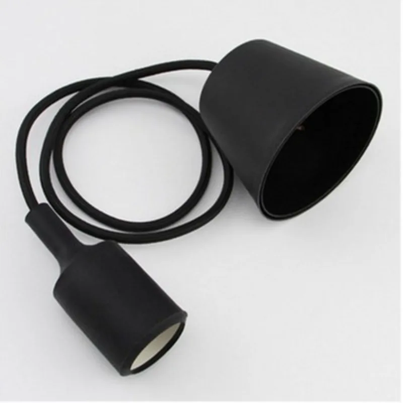 Color Silicone Chandelier Lamp Holder Hanging Wire Hanging Lamp Holder Wholesale Led Bulb E27 Screw with Wire Chandelier Holder
