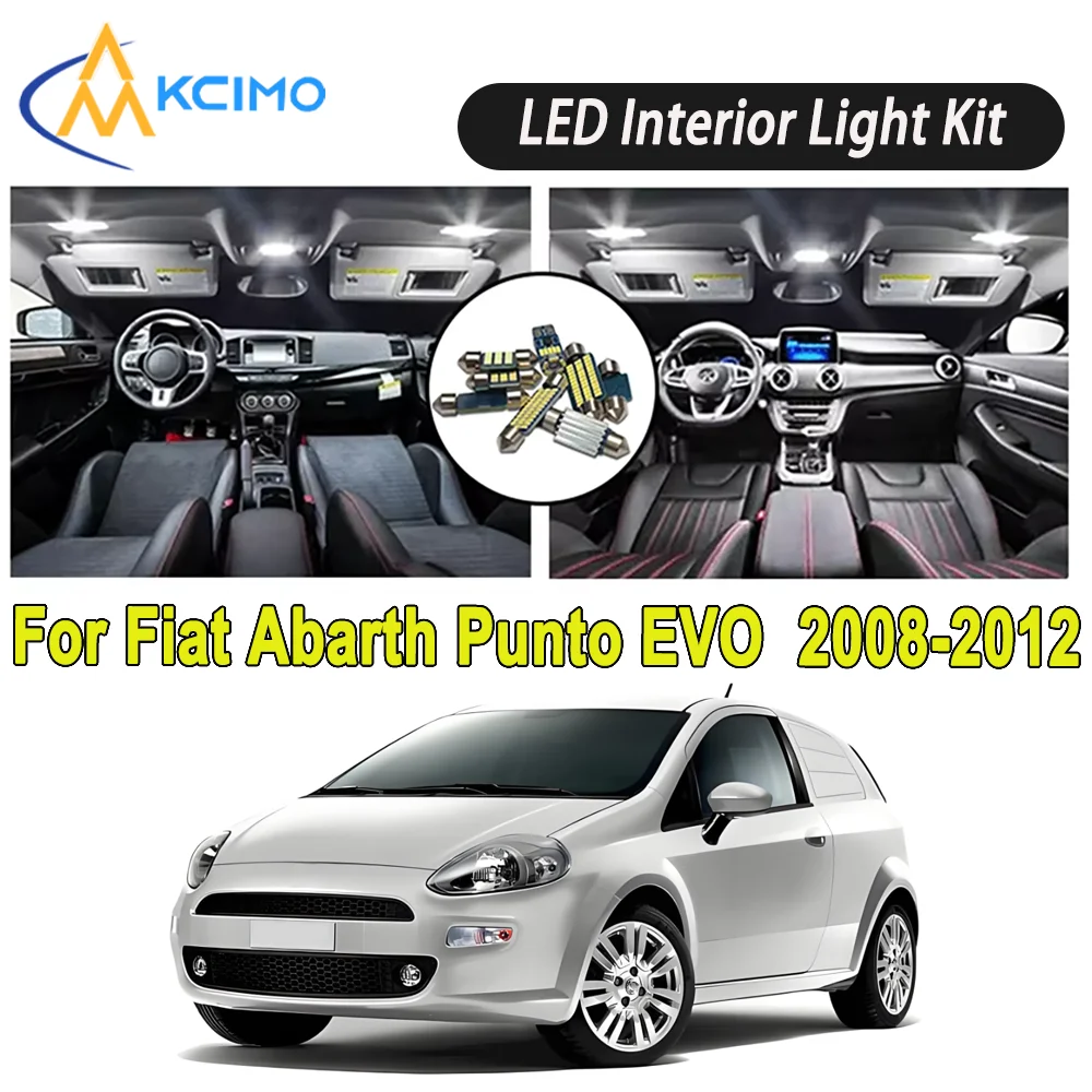 

New Light Bulb For Fiat Abarth Punto EVO (2008-2012) Premium Bright LED Interior Dome Map Trunk Light Kit Car Led Lamps Car LED