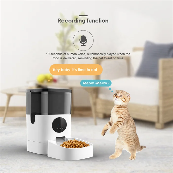 Smart Programmable Pet Feeder Automatic Dog/Cat Bowl Scale Timed Plastic Pet Food Dispenser
