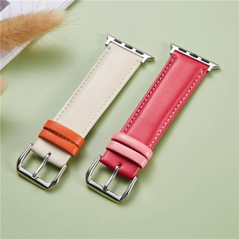 

Genuine Leather Loop For Apple Series 6 5 4 3 2 1 SE Fashion Women Watch Band 42mm 38mm 40mm 44mm For iWatch Straps