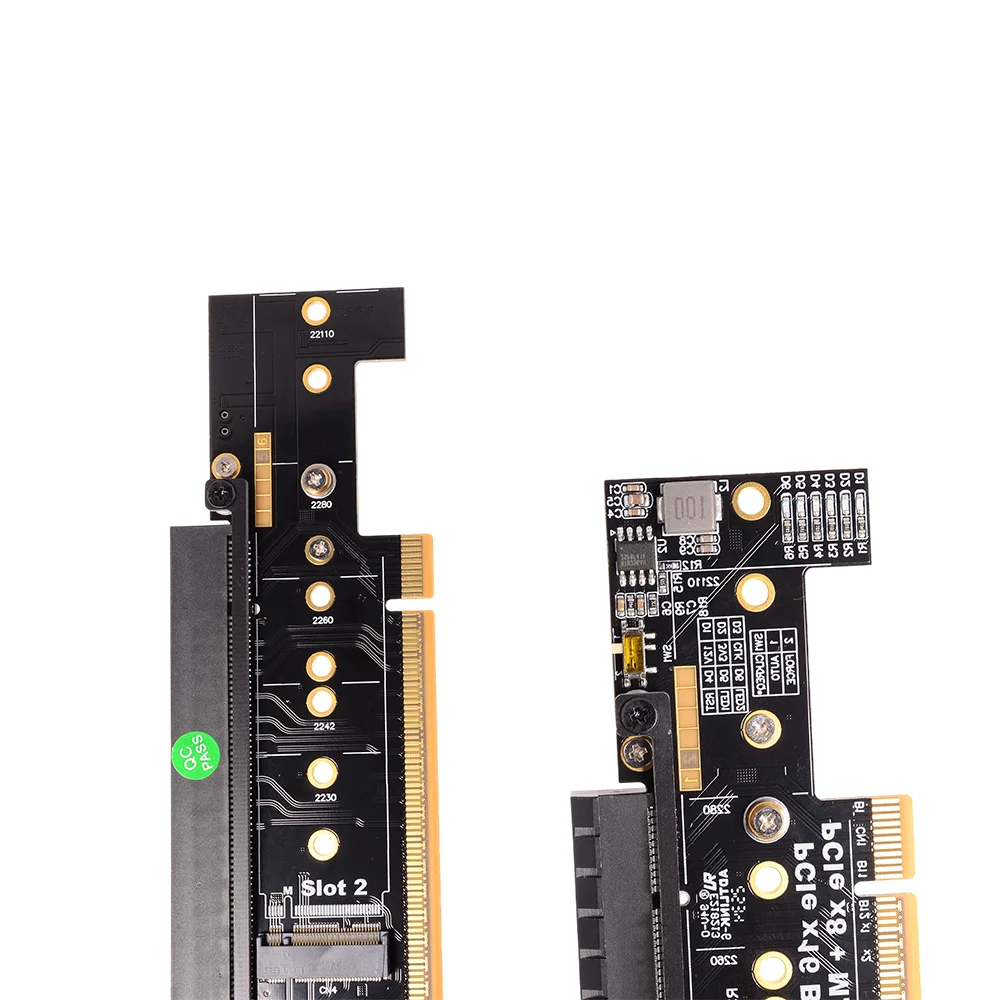 ADT-Link 256Gbps+128Gbps+128Gbps PCIe 5.0 x16 ke x8x4x4 Kartu Pembagi Setengah Tinggi ke Tinggi Penuh Ekspansi SSD NVMe Mendukung Gen5