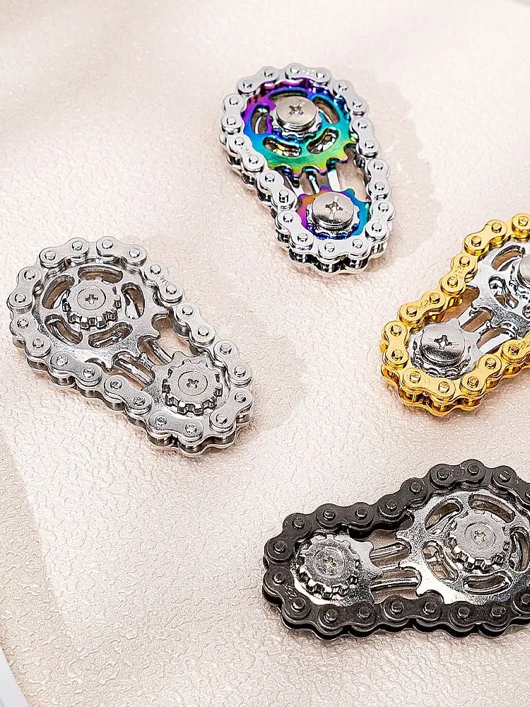 AliExpress NONE Sprockets Flywheel Fingertip Gyro Fidget Spinner Antistress Anxiety Metal Bike Chains EDC Spinner Fidget Toys For Adult Kids