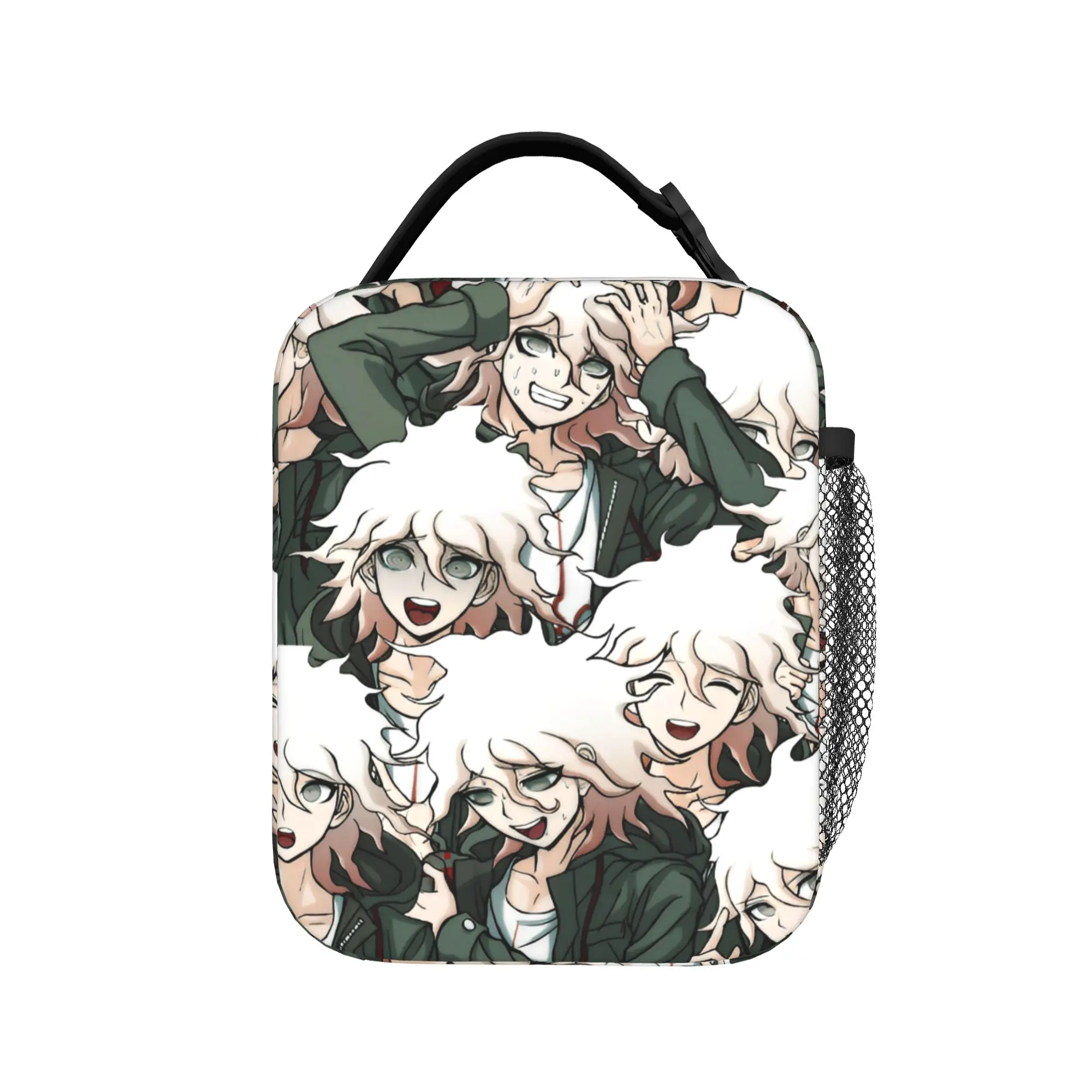 Nagito Komaeda Anime Thermal Insulated Lunch Bags Danganronpas Anime Portable Food Bag Container Thermal Cooler Lunch Box