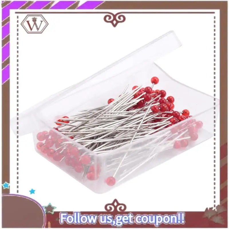 

A95D-1000 Pieces Sewing Pins 38Mm Glass Ball Head Pins For Dressmaking Jewelry Components Flower Decoration With Transparent Cas