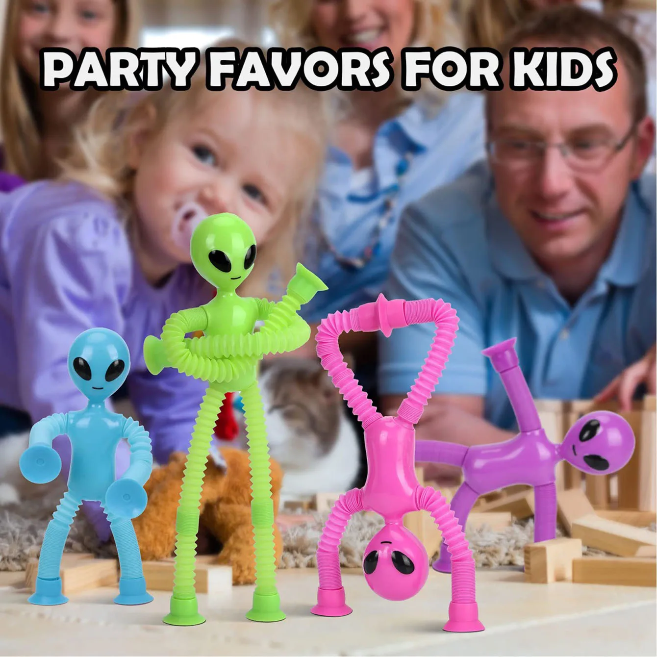 Suction Cup Telescopic Tube Alien Toys Variable Decompression Kids Early Education Puzzle Toys Fun DIY Interactive Game Props