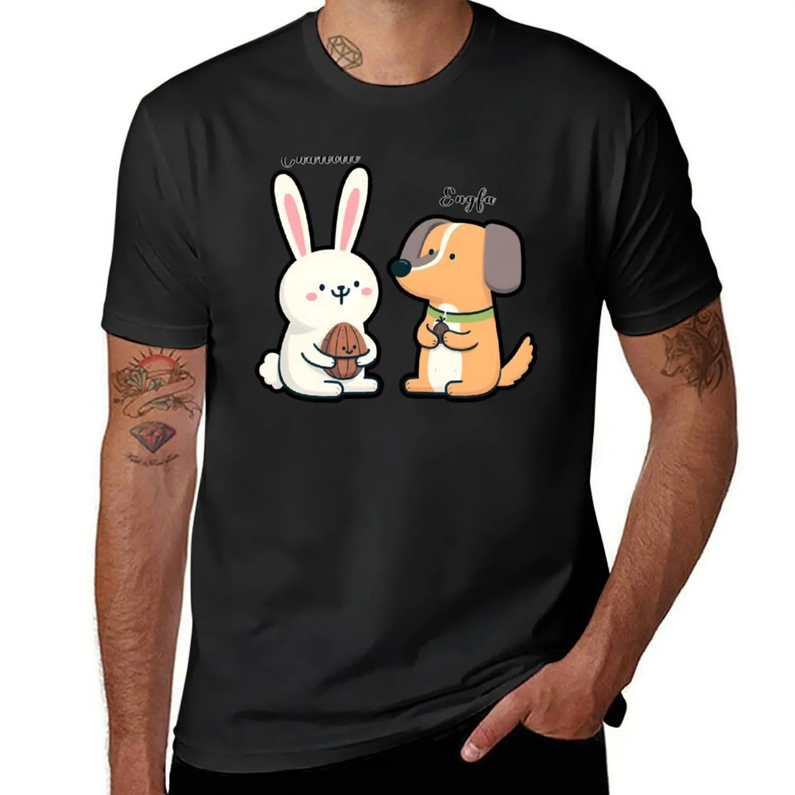 Englot Thai GL Cute Bunny & Dog T-Shirt summer top new edition korean fashion oversized t shirt men