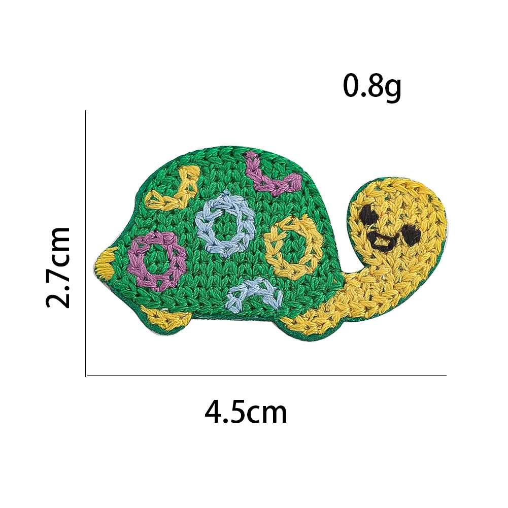 2PCS Delicate Embroidery Hooked Floral Turtle Patches Custom Iron on Transfers for Clothing Custom Patch Apparel Sewing Supplies