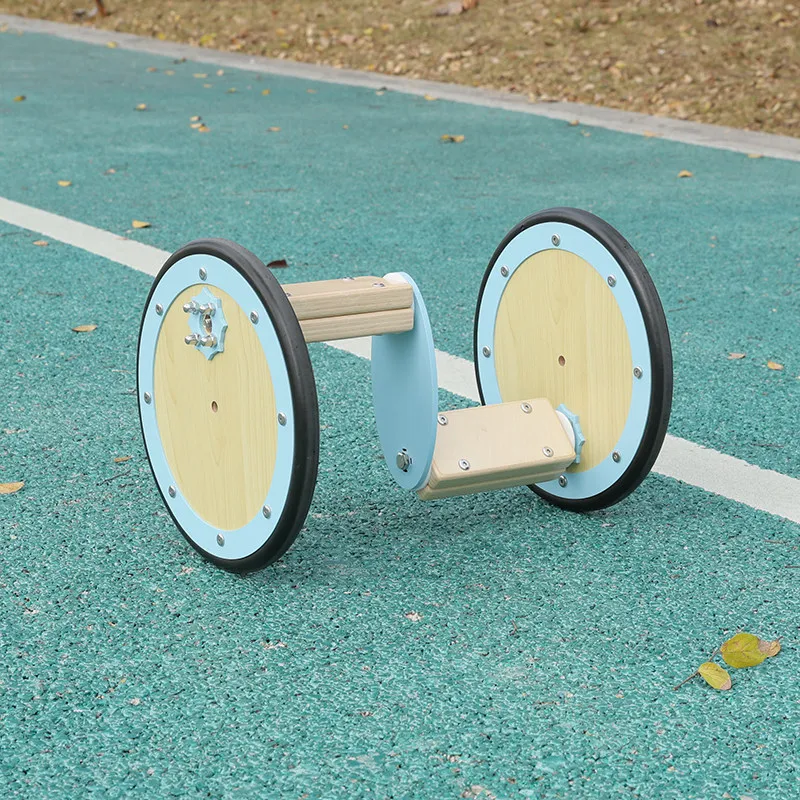 Wooden Balance Stepping Pedalo for Kids and Adults Two- and Four-Wheel Sensory Training Pedal Bike Coordination Fitness Trainer