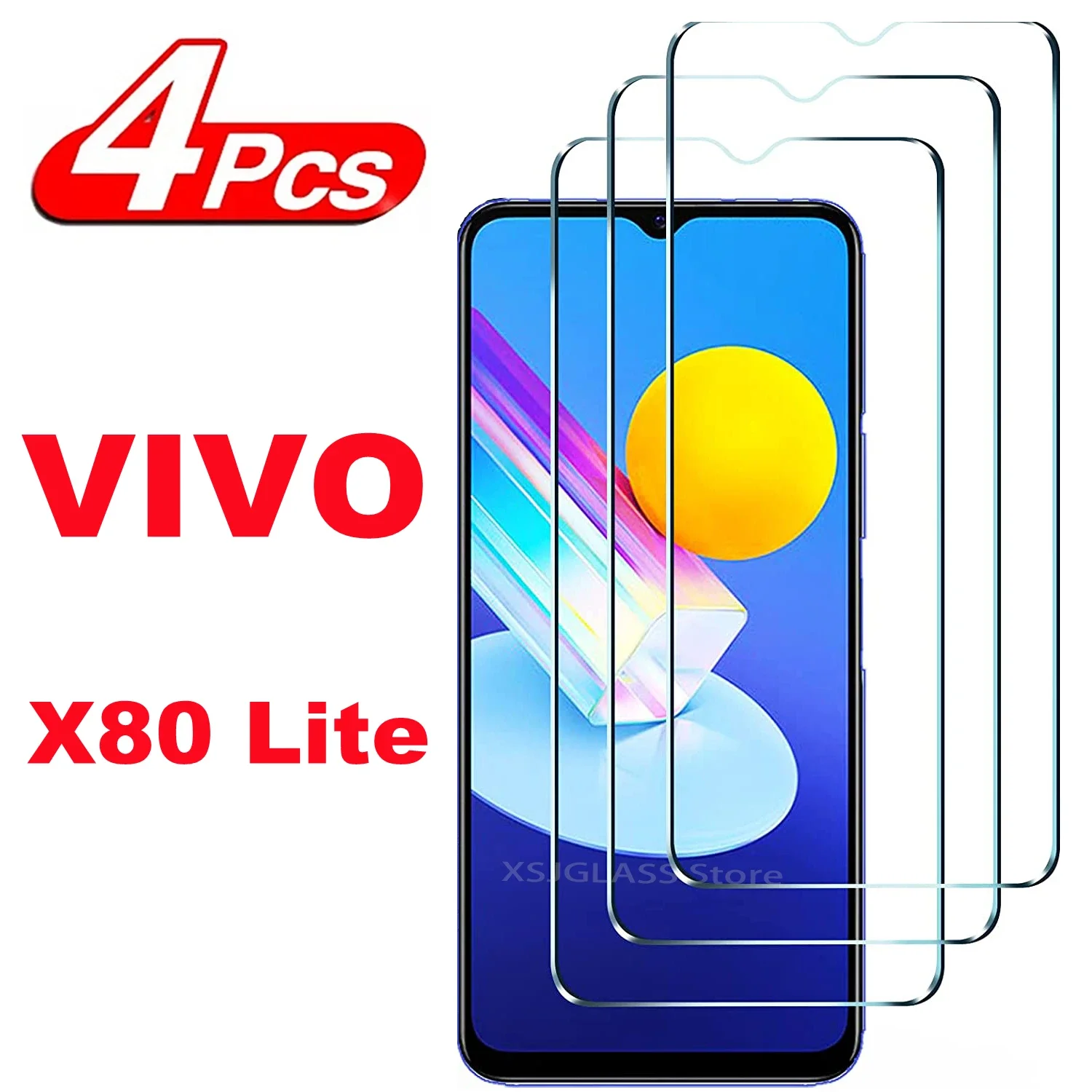 2/4Pcs Tempered Glass For VIVO X80 Lite Screen Protector Glass Film