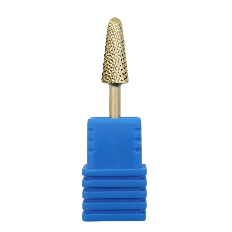 

EasyNail~3/32 '' Gold Cone Tungsten steel Nail Drill Bit nail file Carbide Nozzle Gel remover Nail Cleaner Millings Bit M0513